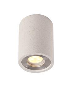 M7184  Levi Round Spotlight 1 Light IP65 Outdoor White Concrete